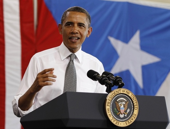 히스패닉 표를 모으기 위해 푸에르토리코를 방문한 오바마 대통령