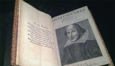1623년 출판된 셰익스피어 작품집