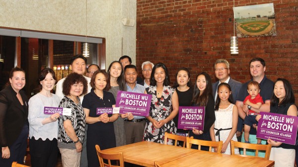 작년 뉴잉글랜드 시민협회는 3선에 성공한 미셸 우(Michelle Wu) 보스톤시의원 기금모금 만찬을 한국가든에서 개최했다 (보스톤코리아 자료사진)