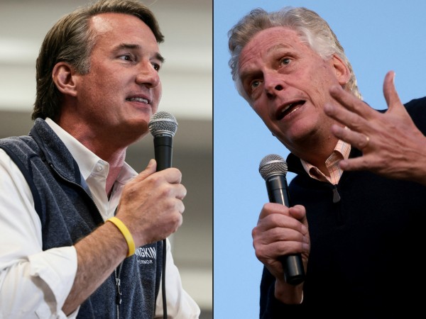 버지니아 주지사 선거에서 맞붙은 민주당 테리 매컬리프 후보(오른쪽)와 글렌 영킨