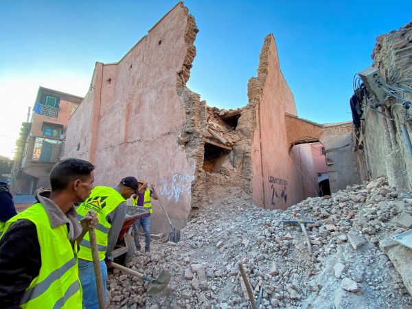 규모 6.8 강진에 무너진 역사 도시 마라케시의 건물