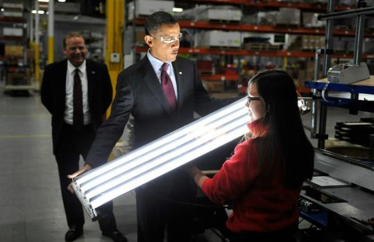 위스컨신 주의 에너지 기업을 방문한 버락 오바마 대통령