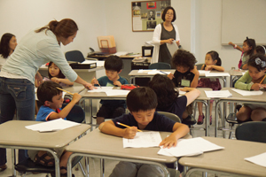 뉴잉글랜드 한국학교 학생들의 수업 장면