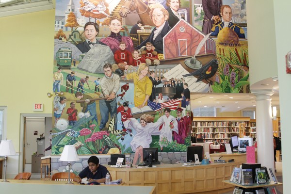 거버너스아카데미 도서관에 2012년 개교 250주년 맞아 그린 벽화
