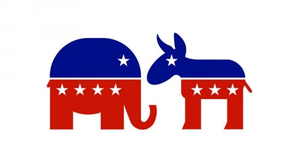 공화당 상징인 코끼리(왼쪽)와 민주당 상징인 당나귀